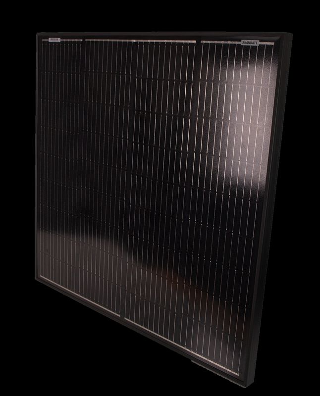 SKANBATT Solcellepanel Mono 100W Sort - 720x765x30mm