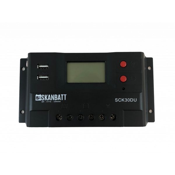 Hovedbilde  SKANBATT laderegulatorr PWM 12/24V 30A (SCK30DU) m skjerm ...